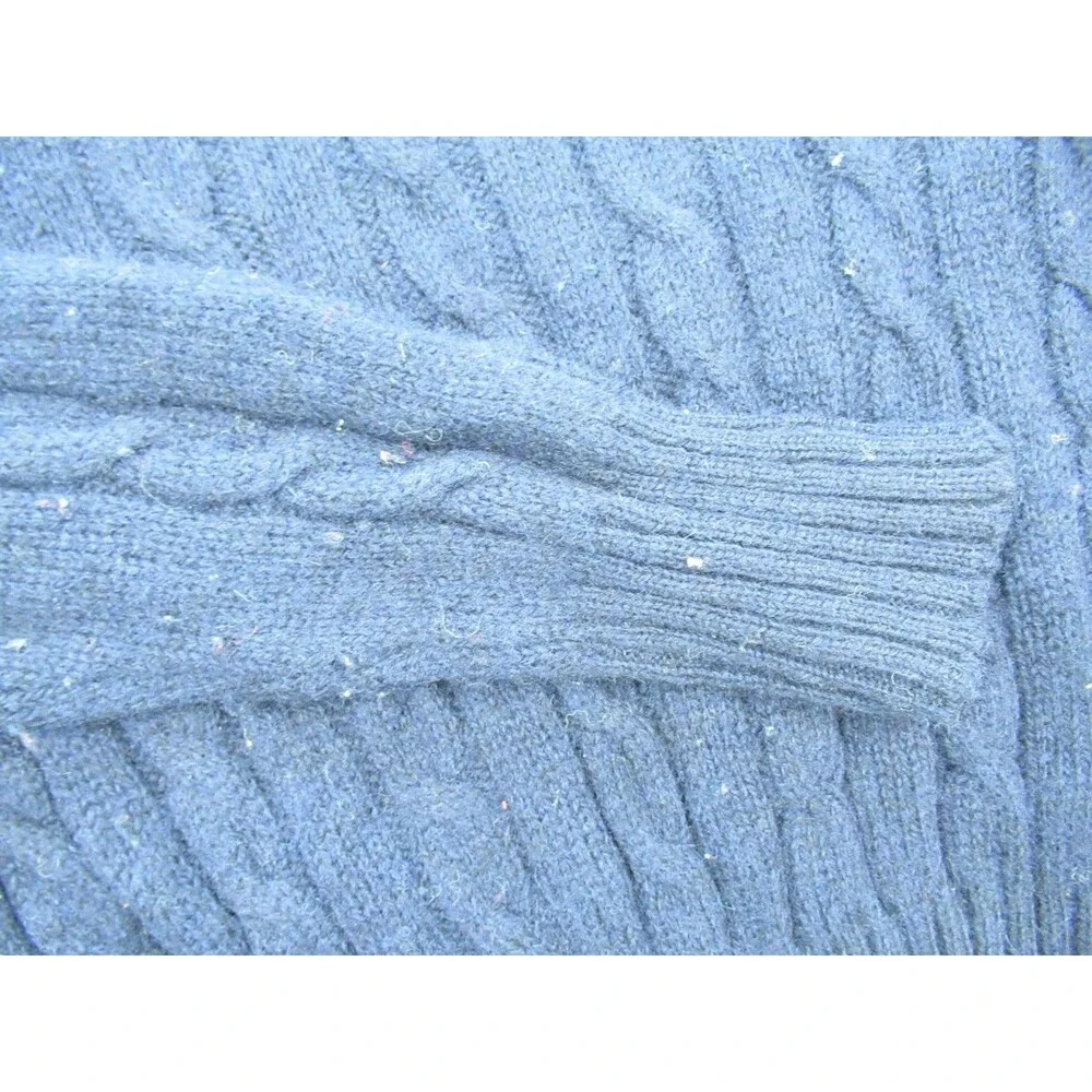 VTG  Jordan Marsh Sweater Mens Size Large Cable Knit Blue 100% Shetland Wool